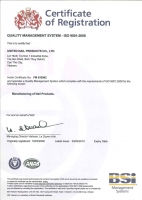 Chứng nhận sản phẩm đạt tiêu chuẩn ISO9001:2008