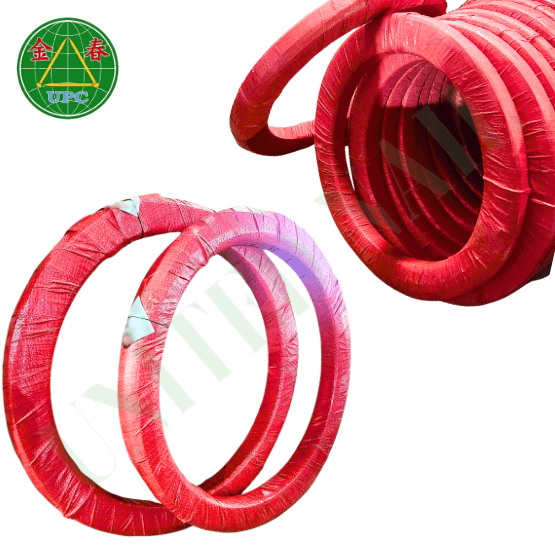 A neatly coiled spool of high-quality steel binding wire, designed for durability in demanding construction environments.