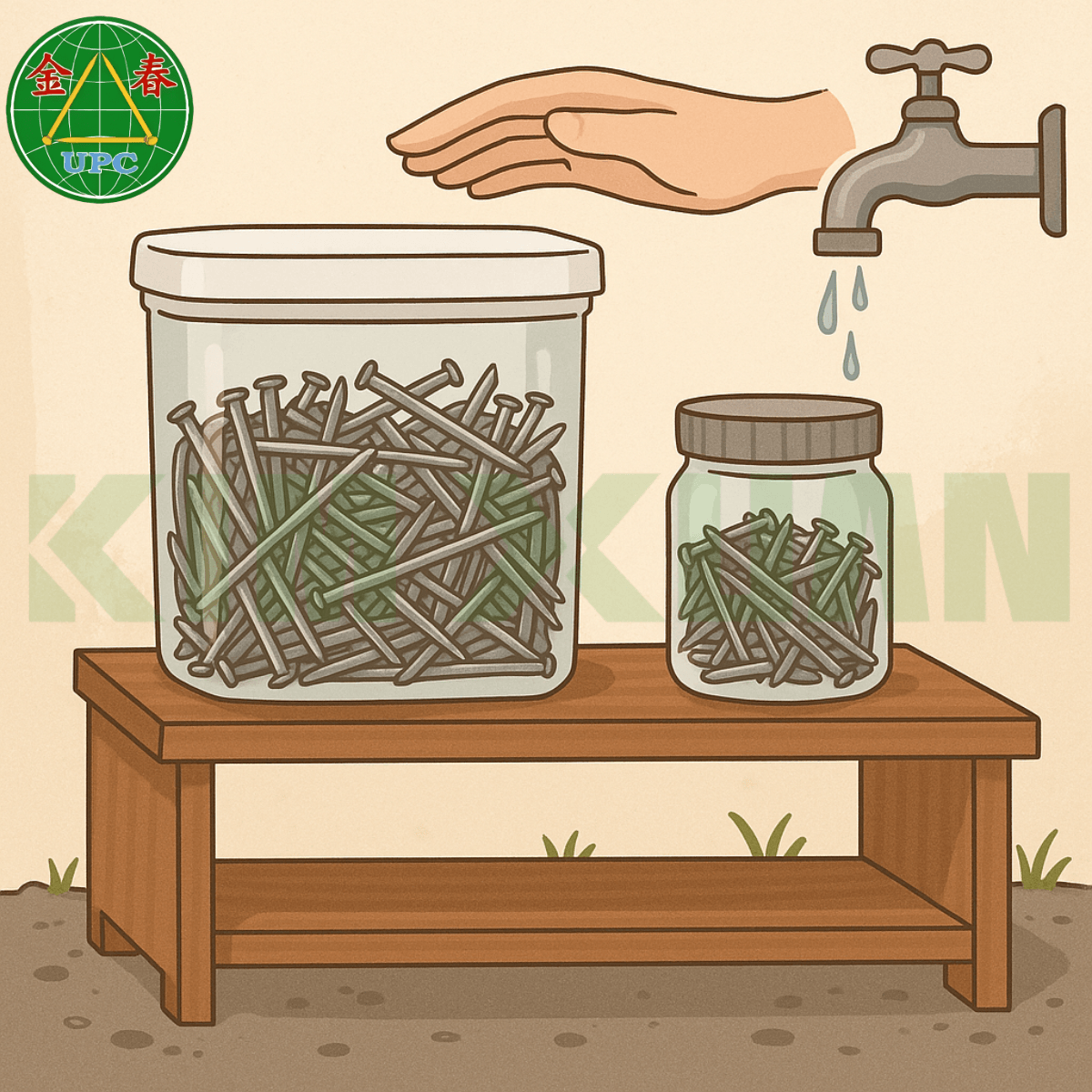 đinh Kim Xuân, bảo quản đinh mạ kẽm chống gỉ