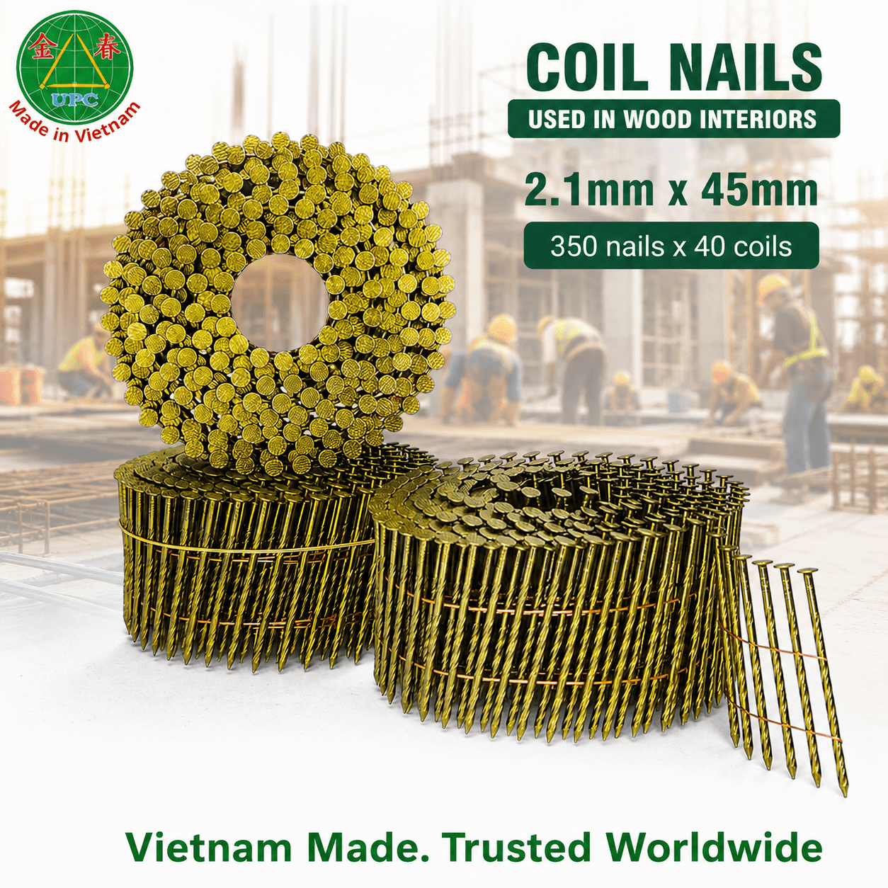 2.1mm x 45mm Coil Nails